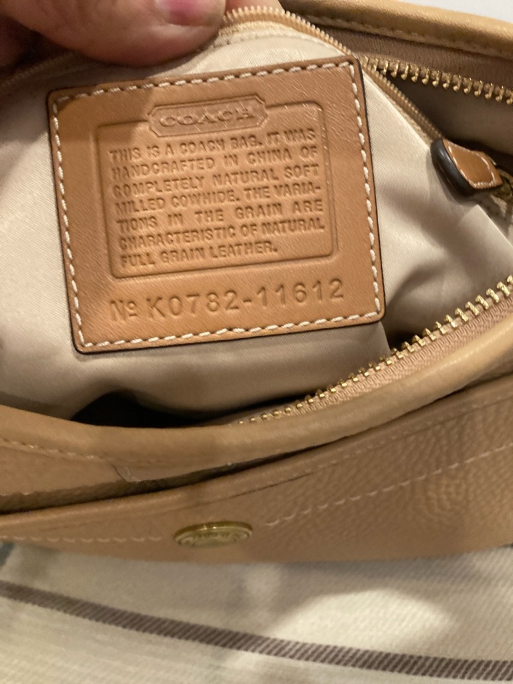 Coach Ergo Pebbled Leather Hobo Bag Tan Camel Shoulder Bag Style 11612 - Picture 2 of 10